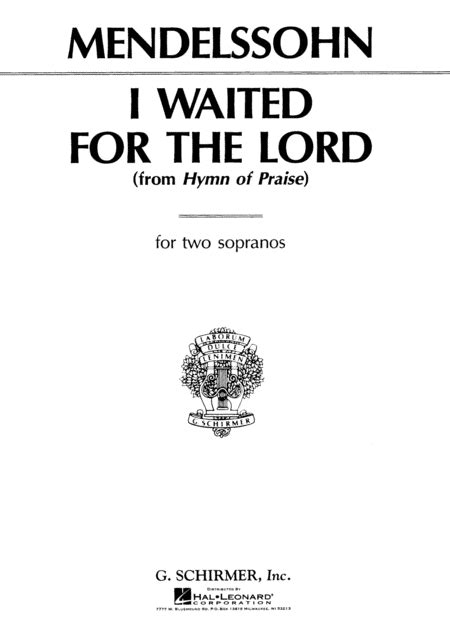 HYMN OF PRAISE: I Waited For The Lord (Two Sopranos)
